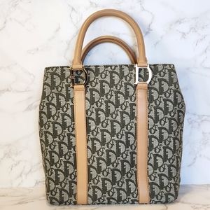 Dior Trotter Cloth Green Handbag